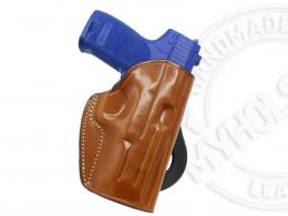 BROWN Sig Sauer P365 XL OWB Quick Draw Right Hand Leather Paddle Holster - 42862201340060