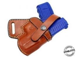 Brown 1911 non-rail SOB Small Of the Back Right Hand Leather Holster - 42862325170332