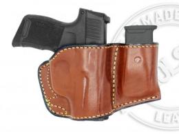 Right / Brown Sig Sauer P365 Holster and Mag Pouch Combo OWB Leather Belt Holster - 42862286536860