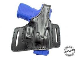 Right / Black Springfield XD9 OWB Pancake Style Thumb Break Belt Leather Holster - 42862343979164