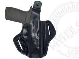 BLACK Smith and Wesson 9  & 40 mm Full Size OWB Thumb Break Right Hand Leather Belt Holster - 42862184562844