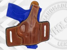 Brown OWB Quick Draw Leather Slide Holster with Thumb Break  Fits SMITH & WESSON M&P 2.0 Shield 45ACP - 42862254915740