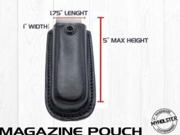 OWB Universal Leather Magazine Pouch w/Snap Holster Fits 9mm, .40 calibers - 42862369734812