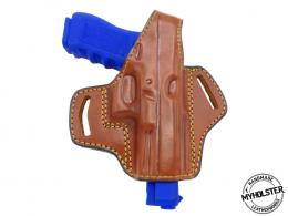 Brown For Glock 34 OWB Thumb Break Right Hand Leather Belt Holster - 13MYH105LP_BR