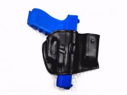 Black For Glock 23 Belt Leather Holster with Mag Pouch Right Hand - 14MYH107LP_BL