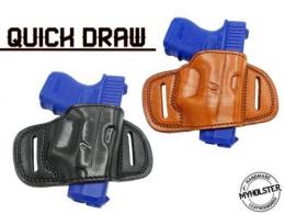 Black QUICK DRAW OWB BELT HOLSTER Brown/Black Leather For Glock 26/27/33 - 17MYH105SP_BL