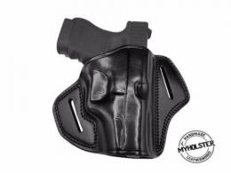 Black For Glock 36 Open Top OWB Right Hand Leather Belt Holster - 20MYH105OT_BL