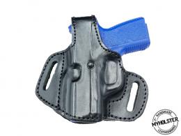 BLACK / LEFT Kimber Micro .380 W/ Crimson Trace OWB Thumb Break Leather Belt Holster - CHOOSE YOUR COLOR AND HAND - 30MYH105LP_BL_LH
