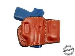 Brown / Left OWB Belt Leather Holster with Magazine Pouch Fits GLOCK 26 - 30MYH107LP___Le_Br