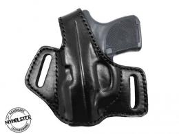 BLACK - Left Handed Springfield 911 380ACP OWB Thumb Break Compact Style Leather Holster - 35MYH105LP_BL_LH