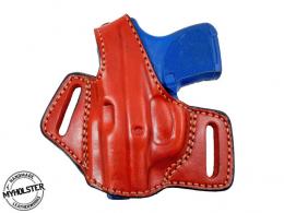 BROWN- Left Handed Springfield 911 380ACP OWB Thumb Break Compact Style Leather Holster - 35MYH105LP_BR_LH