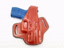 Brown / Right For Glock 19 OWB Thumb Break Right Hand Leather Belt Holster - 40MYH105LP_BR