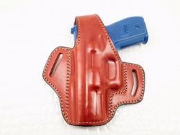 Brown / Left Walther P99c  OWB Thumb Break Leather Belt Holster - 40MYH105LP_BR_LF