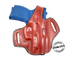 Brown / Right For Glock 43 w/ Crimson Trace OWB Thumb Break Leather Belt Holster - Choose Your Hand and Color - 49MYH105LP_BR