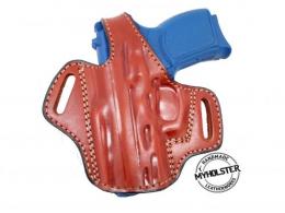 Brown / Left For Glock 43 w/ Crimson Trace OWB Thumb Break Leather Belt Holster - Choose Your Hand and Color - 49MYH105LP_BR_LH