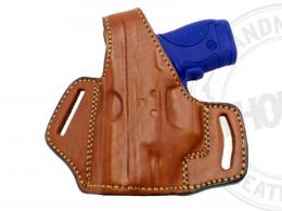 Brown Left For Glock 26/27/33 OWB Thumb Break Leather Belt Holster - 49MYH105LP_BR_LH