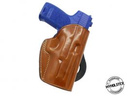 BROWN Sig Sauer 320 Compact 40 S&W OWB Quick Draw Right Hand Leather Paddle Holster - 49MYH105PD_BR
