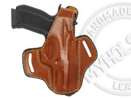 Brown CZ P-01 OMEGA 9MM OWB Thumb Break Leather Right Hand Belt Holster - 4MYH105LP_BR