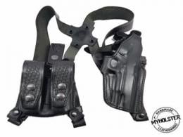 Brown Shoulder Holster with Double Mag Pouch for GLOCK 29 , MyHolster - 50MYH114_SH_ BR Brown Shoulder Holster with Double Mag Pouch for GLOCK 29 , MyHolster - 50MYH114_SH_ BR