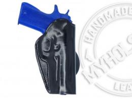 BLACK Smith& WessonBodyguard.380 with laser  OWB Quick Draw Right Hand Leather Paddle Holster - 55MYH105PD_BL