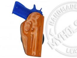 BROWN Springfield  Armory  XDM 40 OWB Quick Draw Right Hand Leather Paddle Holster - 55MYH105PD_BR