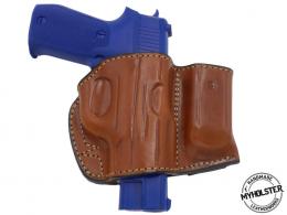 Brown Sig Sauer P220 Belt Holster with Mag Pouch Leather Holster - 55MYH107LP_BR