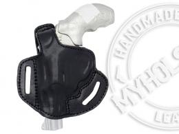 Left / Black Smith & Wesson Model 60 OWB Thumb Break Right Hand Leather Belt Holster - 56MYH105LP_BL_LH