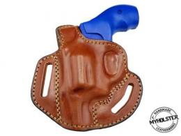 LEFT / BROWN OWB Thumb Break Right Hand Leather Belt Holster Fits K- Frames and similar Frames , length 3" - 3.5" - 57MYH105LP_BR_LH