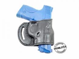 BLACK Smith & Wesson M&P Compact .40 S&W OWB RH Yaqui Slide Belt Leather Holster - 5MYH102LP_BL