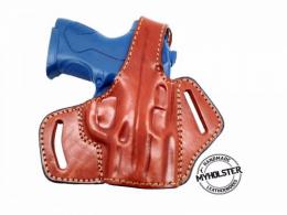 Brown OWB Thumb Break Leather Belt Holster for Smith & Wesson M&P .40 COMPACT - 5MYH105LP_BR
