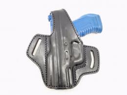 Black / Left Sig Sauer P250 Compact W/ Picatinny Rail OWB Thumb Break Leather Belt Holster - Choose your Color & Hand - 65MYH105LP_BL_LF