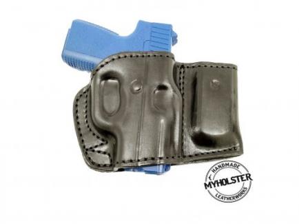 Black For Glock 26/27/33 Belt Holster with Mag Pouch Leather Holster - 65MYH107LP_BL