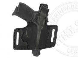 Black OWB Quick Draw Leather Slide Holster W/Thumb-Break Fits Bersa Thunder .380 ACP - 6MYH101LP_BL Black OWB Quick Draw Leather Slide Holster W/Thumb-Break Fits Bersa Thunder .380 ACP - 6MYH101LP_BL