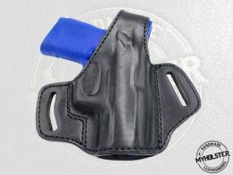 BLACK Smith & Wesson M&P 45 Shield M2.0 EZ  OWB Thumb Break Right Hand Leather Belt Holster - 7MYH105LP_BL