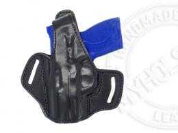 Black / Left Smith and Wesson M&P Shield 45 OWB Thumb Break Leather Belt Holster - 7MYH105LP_BL_LH