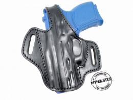 Black / Left Smith & Wesson SD9VE OWB Thumb Break Leather Belt Holster- Choose your Hand & Color - 7MYH105LP_BL_LH