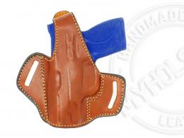 Brown / Left Smith and Wesson M&P Shield 45 OWB Thumb Break Leather Belt Holster - 7MYH105LP_BR_LH