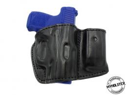 Black / Right Black Belt Holster w/Mag Pouch Leather Holster Fits WALTHER PPS M2 - 7MYH107LP_BL_RI