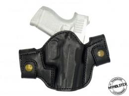 Black / Full For Glock 43 OWB Leather Side Snap Belt Right Hand Holster - 7MYH109LP_BL