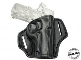 Black Smith & Wesson M&P 380 Shield M2.0 EZ OWB Open Top Right Hand Leather Belt Holster - 835MYH105OT_BL