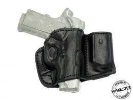 Black Sig Sauer 1911 Ultra Compact 45 ACP Belt Holster with Mag Pouch Leather Holster - 8MYH107LP_BL