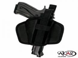 Leather & Nylon Thumb Break Pancake Belt Holster Fits GLOCK 26, Akar - B_7218_L Leather & Nylon Thumb Break Pancake Belt Holster Fits GLOCK 26, Akar - B_7218_L