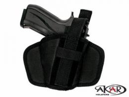 S&W M&P 380 Shield EZ  Leather & Nylon Thumb Break Pancake Belt Holster | Akar - B_7218_S
