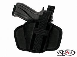 HONOR GUARD 9mm Leather &  Nylon Thumb Break Pancake Belt Holster, Akar - B_7218_S