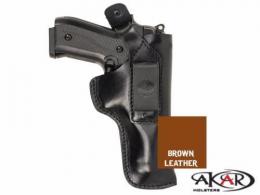 Dual Carry IWB / Belt Brown Leather Holster fits GLOCK 43, Akar - IC 6109_