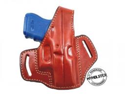 OWB Thumb Break Right Hand Leather Belt Holster Fits GLOCK 26 (Brown) - 17MYH105LP_BR