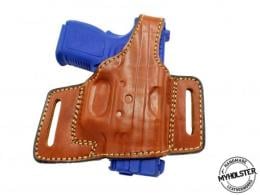 BROWN / RIGHT Springfield XD 40 Subcompact OWB Pancake Style Thumb Break Belt Leather Holster - 40MYH101LP_BR