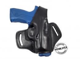 BLACK Ruger American 9mm OWB Thumb Break Leather Belt Holster - 50MYH105LP_BL