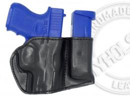 RIGHT / BLACK For Glock 21 Holster and Mag Pouch Combo - Right Hand OWB Leather Belt Holster - 15MYH107LP_BL