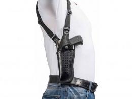 LEFT / BLACK Walther PPX 9mm, .40 S&W Vertical Shoulder Leather Holster - KA5103C_BL_LH